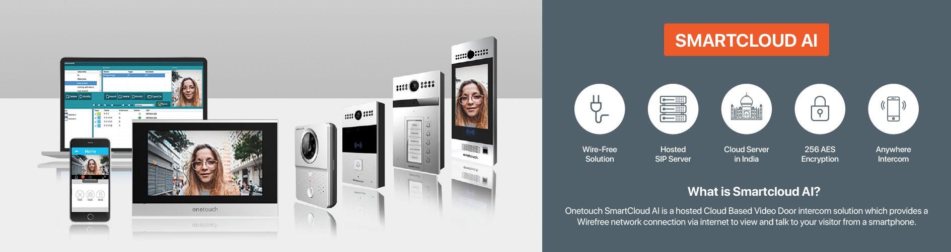 Onetouch Smartcloud AI – Smart Cloud AI based Video Door Phone. 